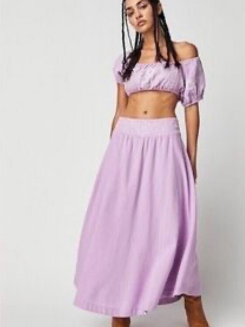 FREE PEOPLE lotus set Lilac Smocked Waist Maxi Skirt - Women - Picture 4 of 12